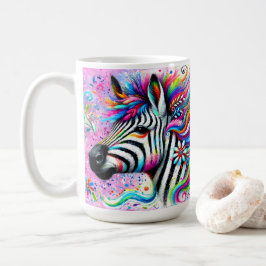 Whimsical Zebra Floral Pink Aquamarin grüne Daisy Kaffeetasse
