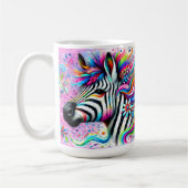Whimsical Zebra Floral Pink Aquamarin grüne Daisy Kaffeetasse (Links)