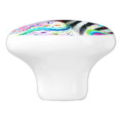 Whimsical Zebra Floral Pink Aquamarin grüne Daisy Keramikknauf (Seitenansicht)