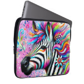 Whimsical Zebra Floral Pink Aquamarin grüne Daisy Laptopschutzhülle (Vorne Rechts)