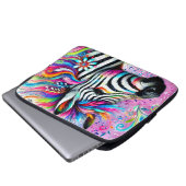Whimsical Zebra Floral Pink Aquamarin grüne Daisy Laptopschutzhülle (Vorne Knopf)