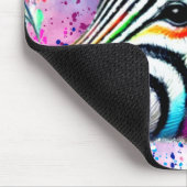 Whimsical Zebra Floral Pink Aquamarin grüne Daisy Mousepad (Ecke)