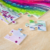 Whimsical Zebra Floral Pink Aquamarin grüne Daisy Puzzle (Seite)