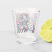 Whimsical Zebra Floral Pink Aquamarin grüne Daisy Schnapsglas (Rückseite)