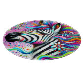 Whimsical Zebra Floral Pink Aquamarin grüne Daisy Schneidebrett (Ecke)