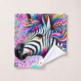 Whimsical Zebra Floral Pink Aquamarin grüne Daisy Waschlappen