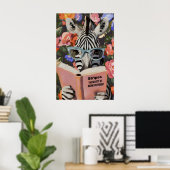 Whimsical-Zebra-Lesebuch-Kunst - Literarisch Poster (Heimbüro)