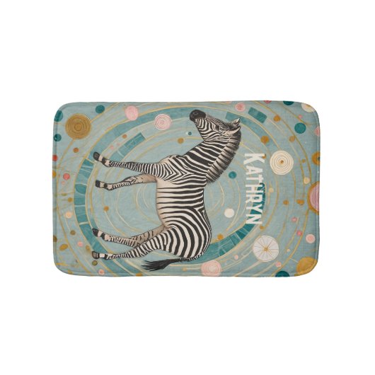 Whimsical Zebra Personalisiert Badematte (Vorderseite)