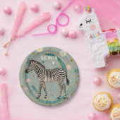 Whimsical Zebra Personalisiert Pappteller (Party)