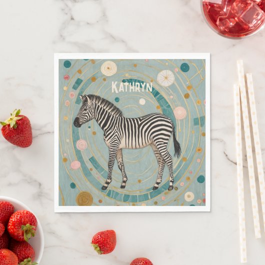 Whimsical Zebra Personalisiert Serviette (Beispiel)