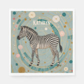 Whimsical Zebra Personalisiert Serviette (Vorderseite)