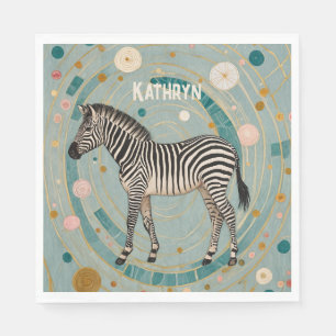 Whimsical Zebra Personalisiert Serviette