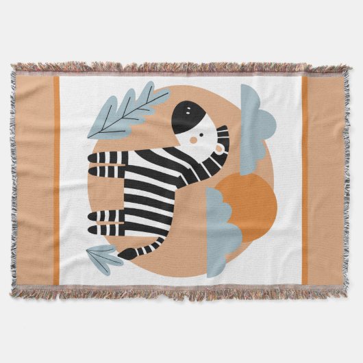 Whimsical Zebra skandinavisch beeinflusst Decke (Vorderseite)