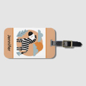 Whimsical Zebra skandinavisch beeinflusst Gepäckanhänger (Vorderseite (Horizontal))
