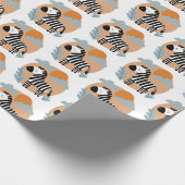Whimsical Zebra skandinavisch beeinflusst Geschenkpapier (Ecke)
