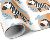 Whimsical Zebra skandinavisch beeinflusst Geschenkpapier (Rolleneckpunkt)