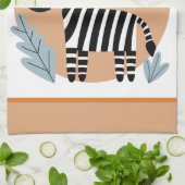 Whimsical Zebra skandinavisch beeinflusst Geschirrtuch (Gefaltet)