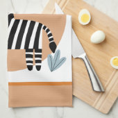 Whimsical Zebra skandinavisch beeinflusst Geschirrtuch (Viertel Falte)