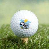 Whimsical Zebra skandinavisch beeinflusst Golfball (Insitu T-Shirt)