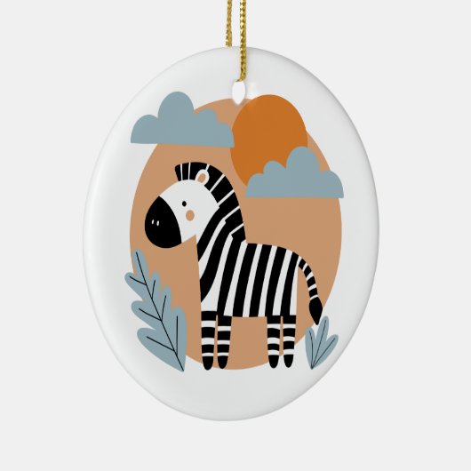 Whimsical Zebra skandinavisch beeinflusst Keramik Ornament (Rechts)