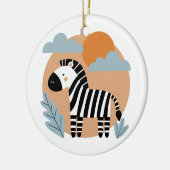 Whimsical Zebra skandinavisch beeinflusst Keramik Ornament (Links)