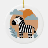 Whimsical Zebra skandinavisch beeinflusst Keramik Ornament (Hinten)
