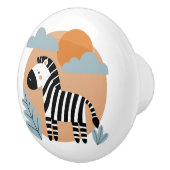 Whimsical Zebra skandinavisch beeinflusst Keramikknauf (Rechts)