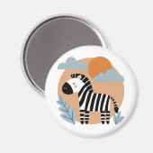 Whimsical Zebra skandinavisch beeinflusst Magnet (Vorderseite/Rückseite)