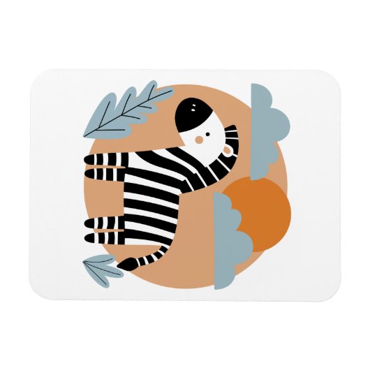 Whimsical Zebra skandinavisch beeinflusst Magnet (Horizontal)