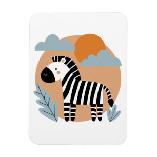 Whimsical Zebra skandinavisch beeinflusst Magnet