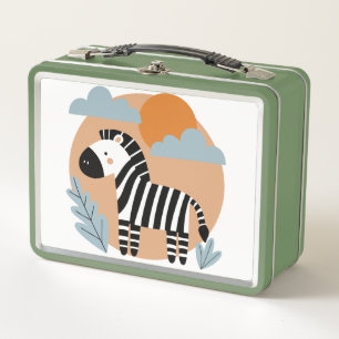 Whimsical Zebra skandinavisch beeinflusst Metall Brotdose