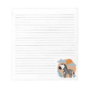 Whimsical Zebra skandinavisch beeinflusst Notizblock
