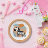 Whimsical Zebra skandinavisch beeinflusst Pappteller (Party)