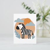 Whimsical Zebra skandinavisch beeinflusst Postkarte (Stehend Vorderseite)