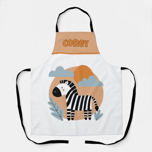Whimsical Zebra skandinavisch beeinflusst Schürze (Vorderseite)