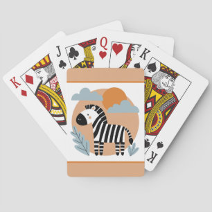 Whimsical Zebra skandinavisch beeinflusst Spielkarten