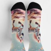 Whimsical Zebra Unicorn Socken (Oben)