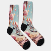 Whimsical Zebra Unicorn Socken (Rechts)