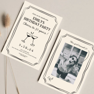 Whimsical Zeichnend Funky quirky Geburtstag Einladung