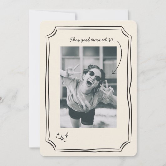 Whimsical Zeichnend Funky quirky Geburtstag Einladung (Rückseite)