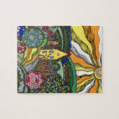Whimsical Zentangle Märchenhaus & Sonnige Hügel Puzzle (Horizontal)