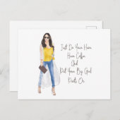 Whimsical Zitat "Holen Sie Ihre großen Girl Pants Postkarte (Vorne/Hinten)