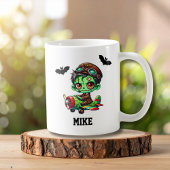 Whimsical Zombie Flugzeug-Schiff Wasserfarbe Hallo Kaffeetasse