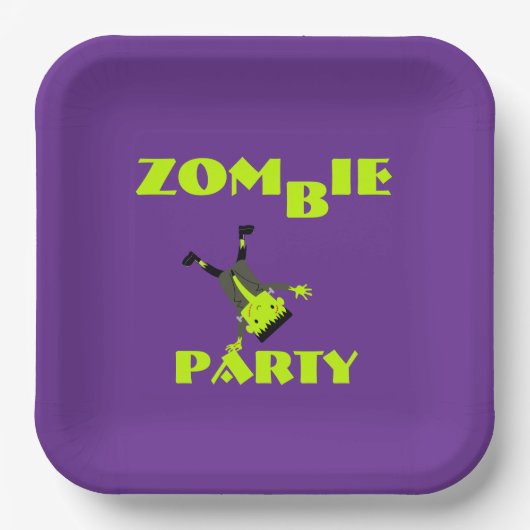 Whimsical Zombie Party Halloween-Party Pappteller (Vorderseite)