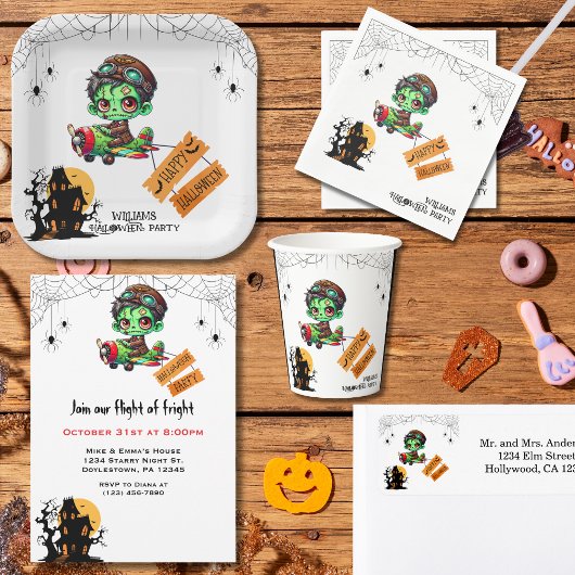 Whimsical Zombie Pilot Flugzeug Kids Halloween Pappbecher