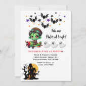 Whimsical Zombie Pilot Flugzeug Niedliche Geister  Einladung (Vorderseite)