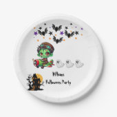 Whimsical Zombie Pilot Flugzeug Niedliche Geister  Pappteller (Vorderseite)