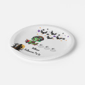 Whimsical Zombie Pilot Flugzeug Niedliche Geister  Pappteller (Schrägansicht)