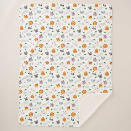 "Whimsical Zoofriends Personalisiert Delight" Sherpadecke