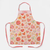 Whimsical Zucker Cookie Herzdesign in Pink Schürze (Vorderseite)
